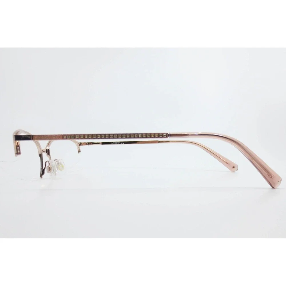 Swarovski SK 5296 028 Rose Gold Crystal Detail Semi Rimless Eyeglasses 52-16-140